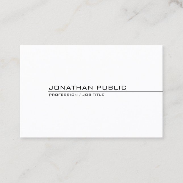 Creative Professional Modern Minimalistic Plain Business Card (Front)