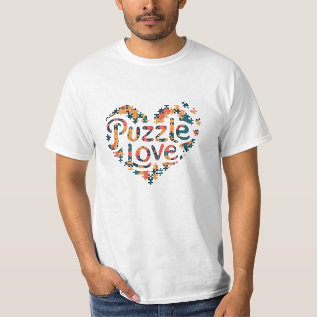 Creative Puzzle-Themed Graphics T-Shirt (Front)