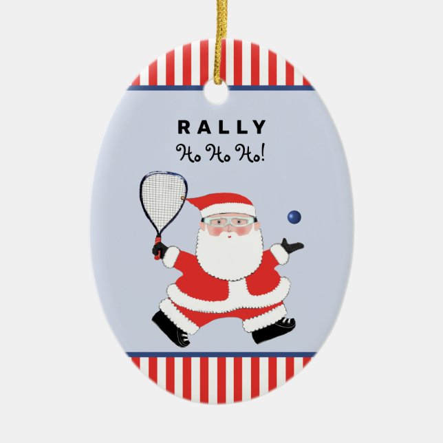 Creative Racquetball Christmas Collectable Ceramic Tree Decoration (Front)