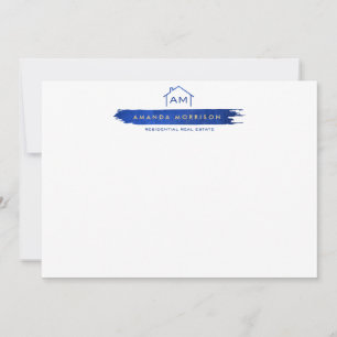 Creative Realtor Home Paint Swash Flat Note Card