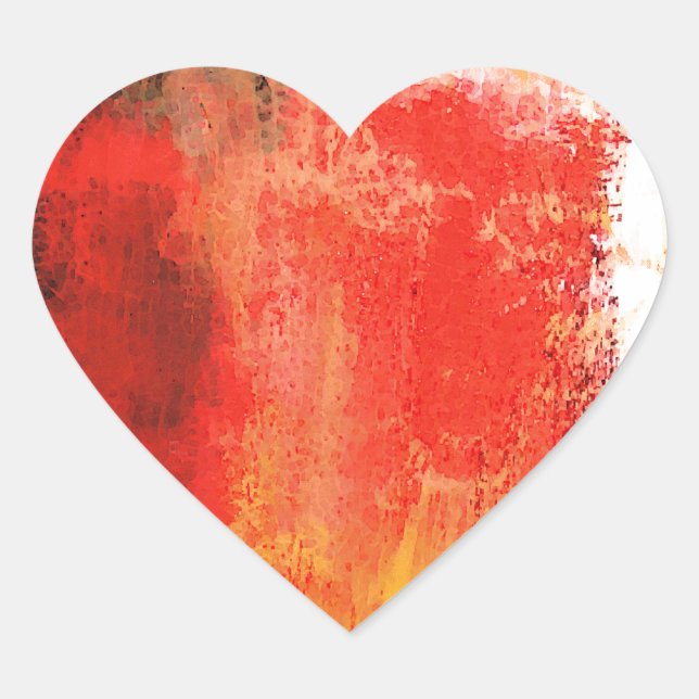 Creative Red Abstract Heart Sticker (Front)