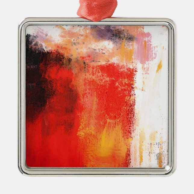Creative Red Abstract Metal Tree Decoration (Front)