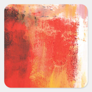 Creative Red Abstract Square Sticker
