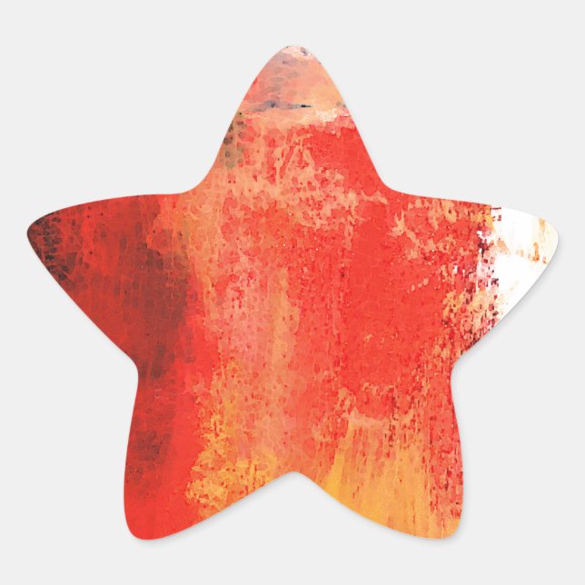 Creative Red Abstract Star Sticker (Front)
