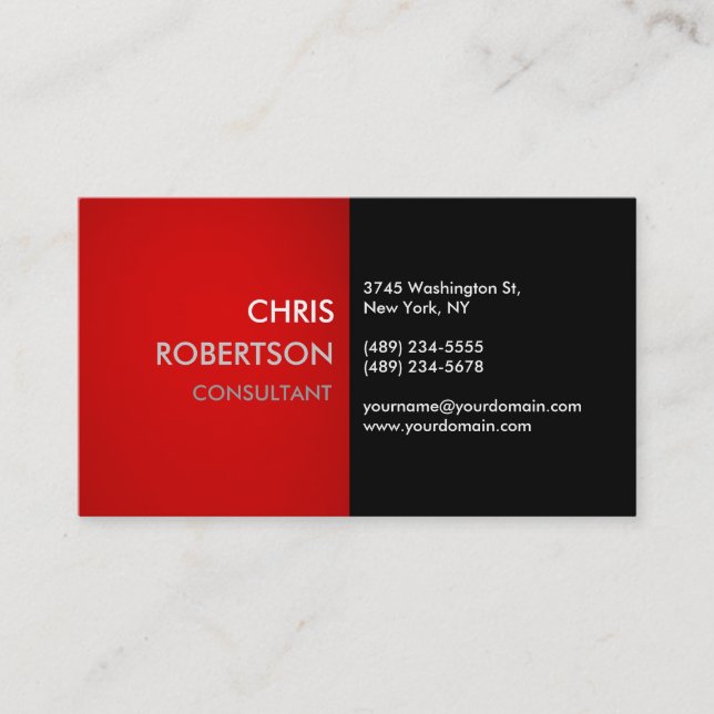 Creative Red Black Attractive Business Card (Front)