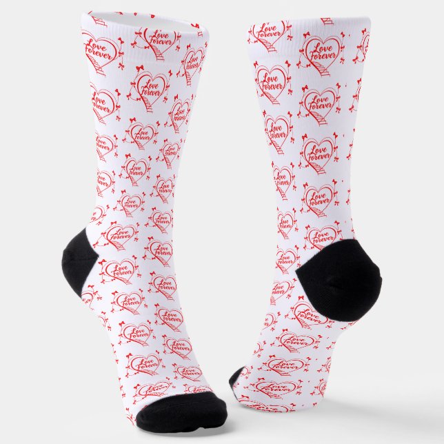 Creative red hearts design  socks (Angled)