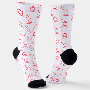 Creative red hearts design socks