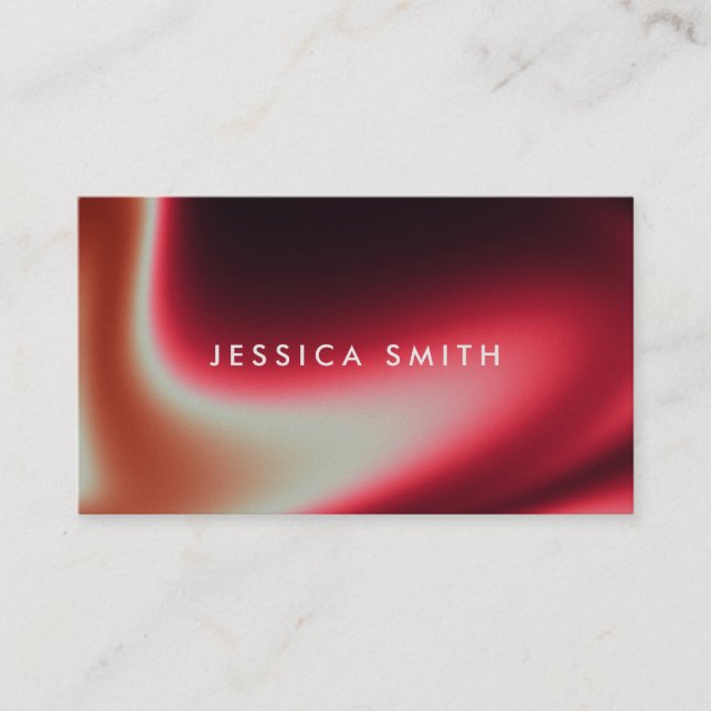 Creative Red Ombre Unique Business Card (Front)
