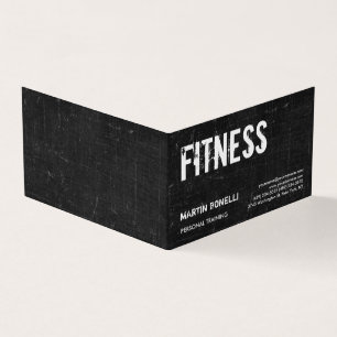 Creative Retro Black Grey Dynamic Personal Trainer Business Card