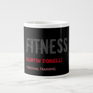 Creative Retro Black Grey Dynamic Personal Trainer Large Coffee Mug