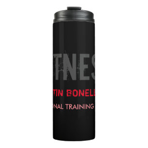 Creative Retro Black Grey Dynamic Personal Trainer Thermal Tumbler