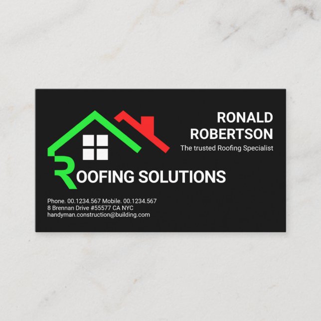 Creative Roof Signage Handyman Business Card (Front)