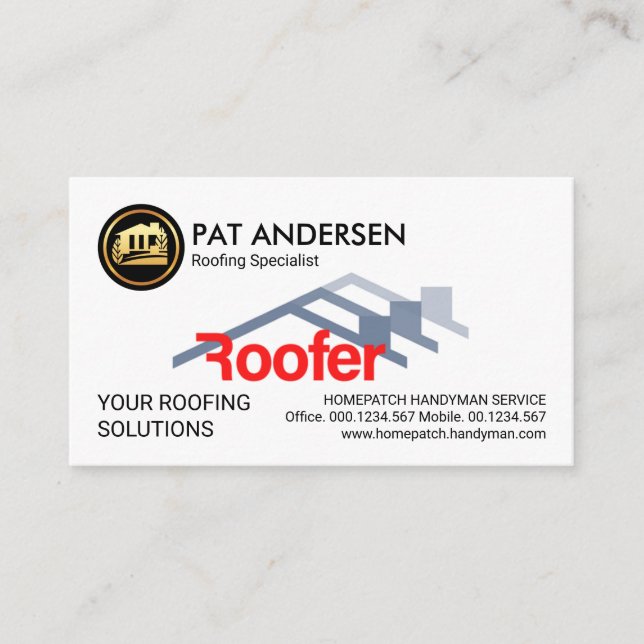 Creative Roofer Roofing Roof Builder Business Card (Front)