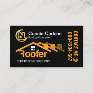 Creative Roofer Rooftop Building Builder Business Card