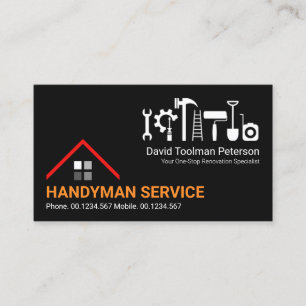 Creative Rooftop Handyman Tools Home Renovation Business Card