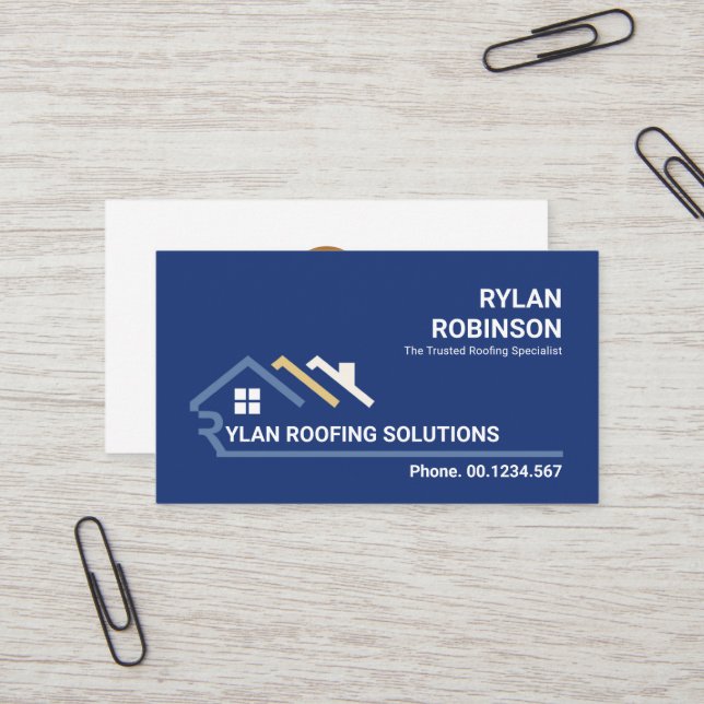Creative Rooftop Letter-R Remodeling Business Card (Front/Back In Situ)