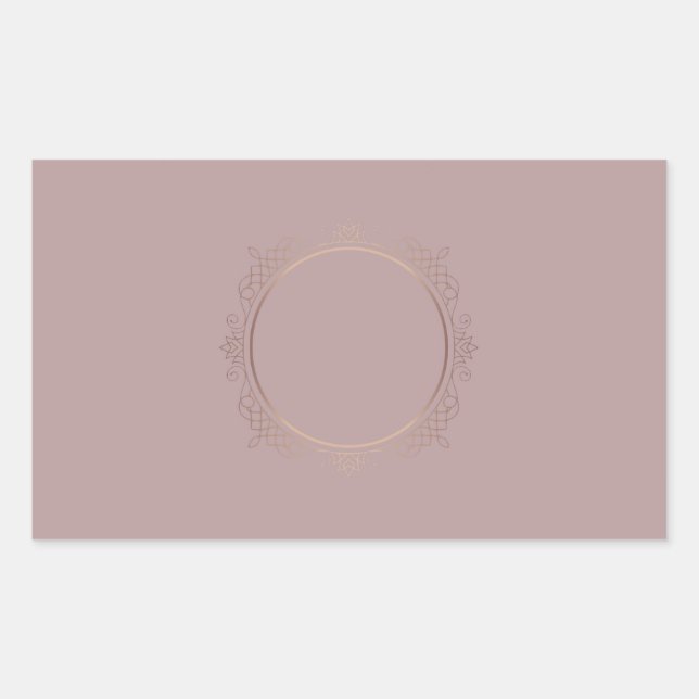 Creative Rose Gold Add Your Text Blank Template Rectangular Sticker (Front)