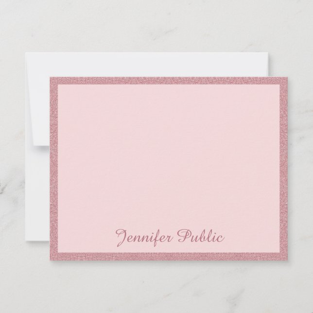 Creative Rose Gold Glitter Handwritten Template (Front)