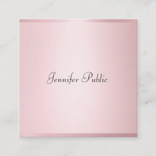 Creative Rose Gold Modern Handwritten Template Square Business Card