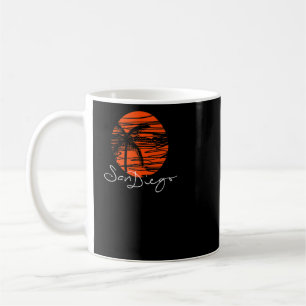 Creative San Diego Travel Vacation Sunset Palm Tr Coffee Mug