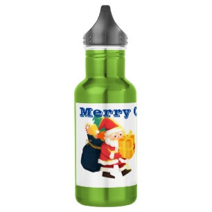 Creative Santa Carrying Surprises Apple Drinkware 532 Ml Water Bottle