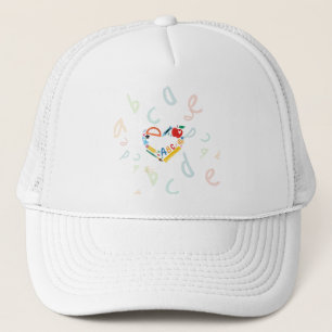 Creative School Bus Made of School Supplies Trucker Hat