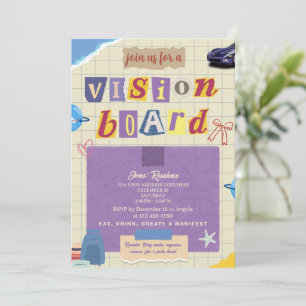 Creative Scrapbook Vision Board Girls Night Party Invitation