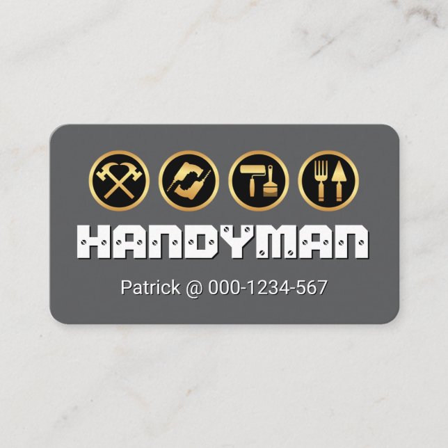 Creative Screwed HANDYMAN Tools  Business Card (Front)