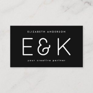 Creative Script Bold Big Monogram Modern Simple Business Card