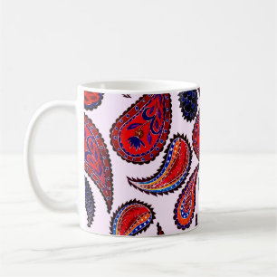 Creative seamless pattern with hand drawn paisley coffee mug