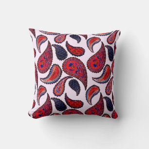 Creative seamless pattern with hand drawn paisley cushion