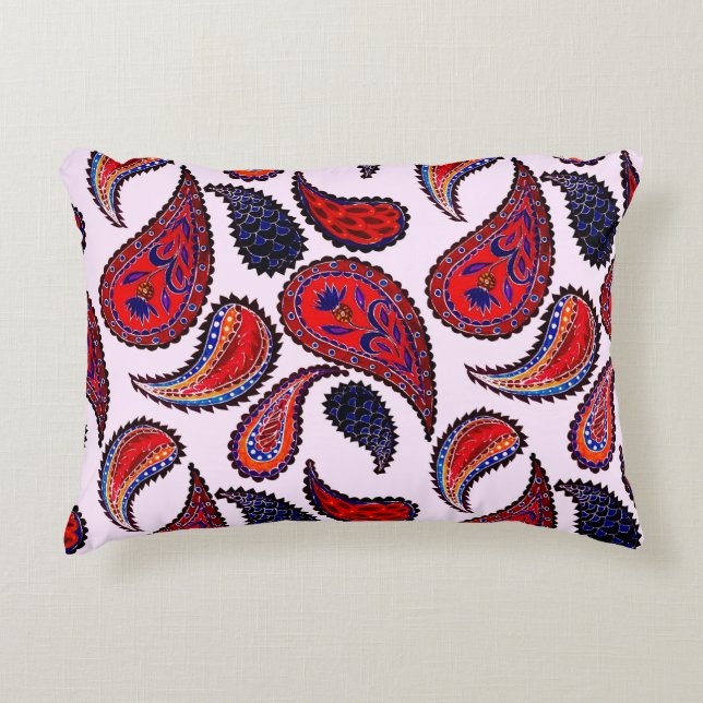 Creative seamless pattern with hand drawn paisley  decorative cushion (Front)