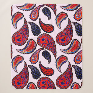 Creative seamless pattern with hand drawn paisley sherpa blanket