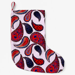 Creative seamless pattern with hand drawn paisley  small christmas stocking