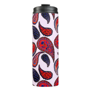 Creative seamless pattern with hand drawn paisley thermal tumbler