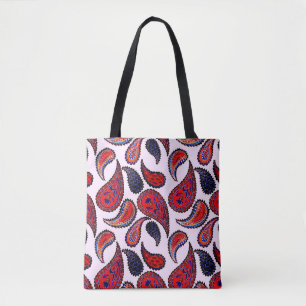 Creative seamless pattern with hand drawn paisley  tote bag