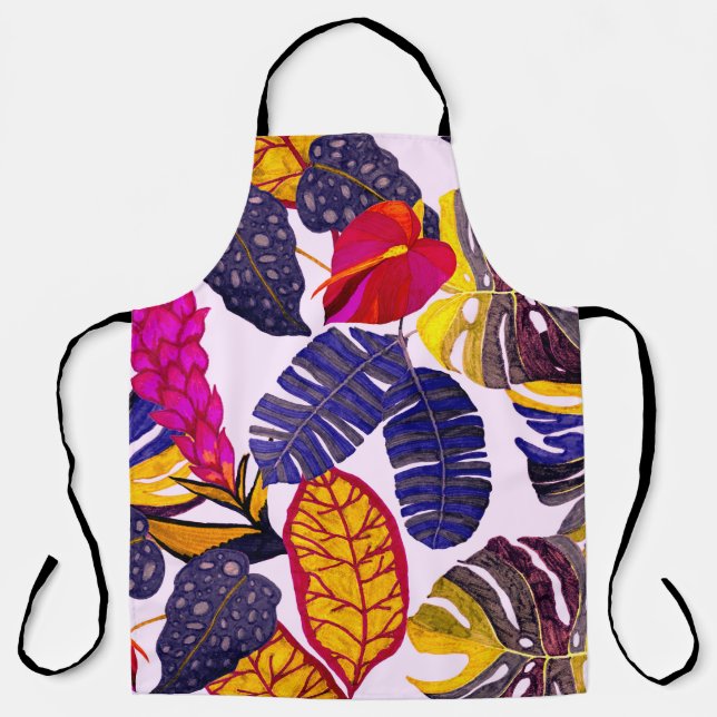 Creative seamless pattern with tropical leaves and apron (Front)