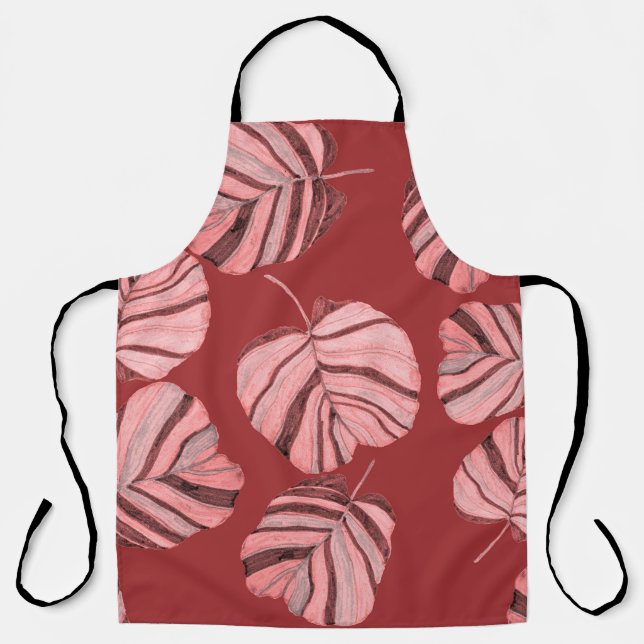 Creative seamless pattern with tropical leaves and apron (Front)