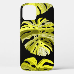 Creative seamless pattern with tropical leaves and iPhone 12 case