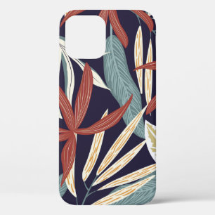 Creative seamless pattern with tropical plants on iPhone 12 case