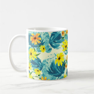 Creative seamless watercolor pattern of plants, He Coffee Mug