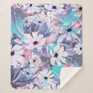 Creative seamless watercolor pattern of plants, He Sherpa Blanket