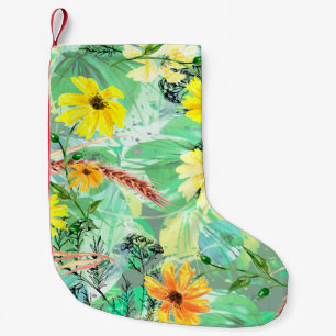 Creative seamless watercolor pattern of plants, He Small Christmas Stocking