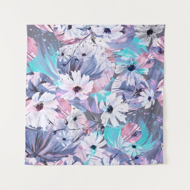 Creative seamless watercolor pattern of plants, He Tapestry (Front)
