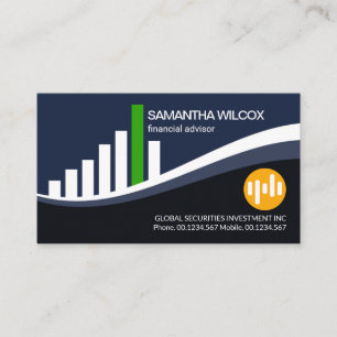 Creative Share Index Wave Graph Financial Advisor Business Card