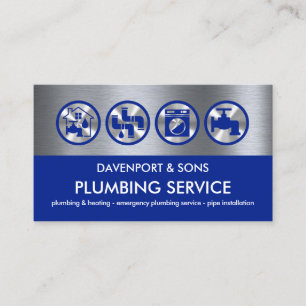 Creative Silver Plumbing Tool Layers Business Card