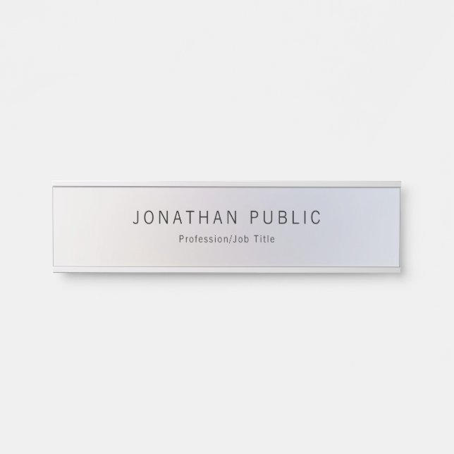 Creative Silver Template Modern Professional Door Sign (Front)