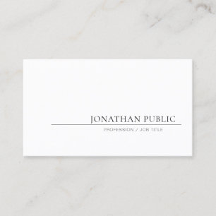 Creative Simple Design Elegant White Plain Trendy Business Card