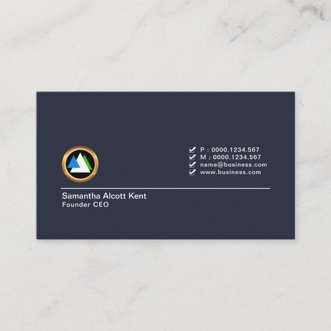Creative Simple Minimalist Checkbox Company CEO Business Card (Front)