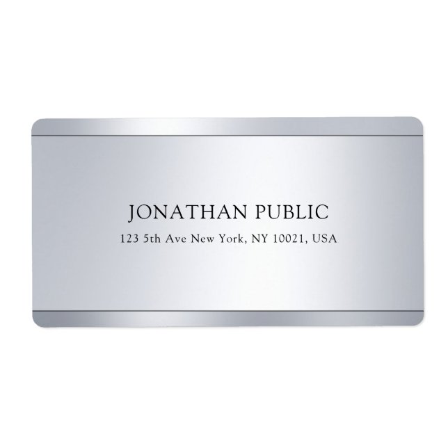Creative Simple Modern Silver Shipping Address (Front)